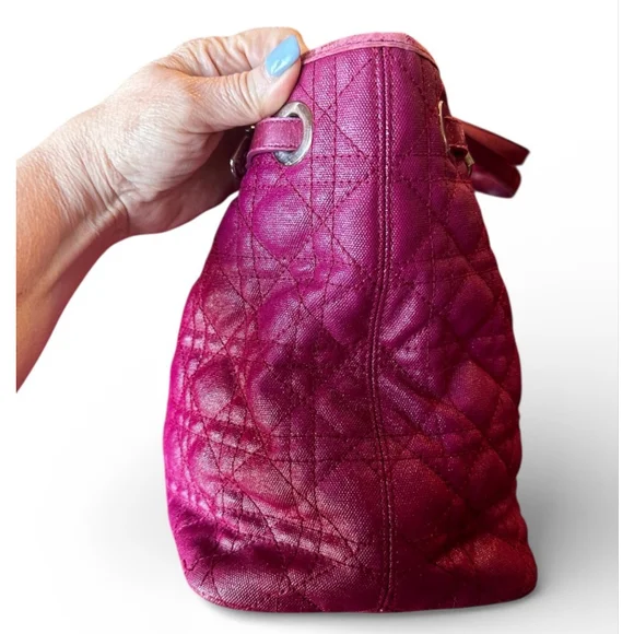 Christian Dior Cannage Panarea Magenta Quilted Tote Bag w/ COA - Picture 5 of 16